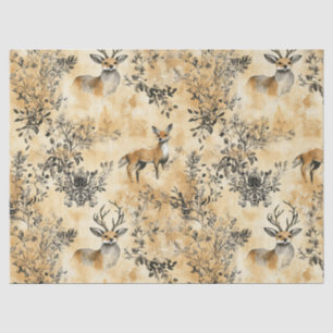 Schwarz-Gold-Fuchs Botanisches Viktorianisches Mus Seidenpapier