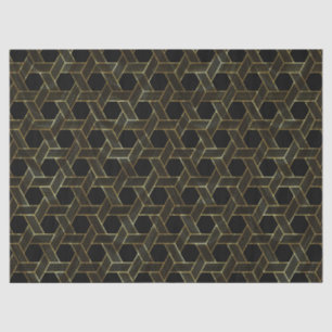 Schwarz-Gold-Geometrie Seidenpapier