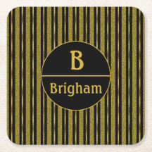 Schwarz-gold gestreifte Split-Monogramm