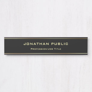 Schwarz-Gold-Glamour-Vorlage Elegant Moderne Türschild