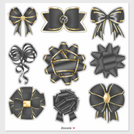 Schwarz-Gold-Glanz-Ribbon-Set Aufkleber