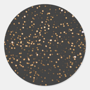 Schwarz-Gold-Glitzer-Blankenvorlage Runder Aufkleber