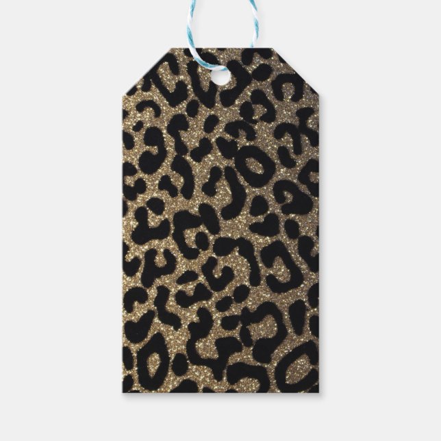 Schwarz-Gold-Glitzer Geschenkanhänger (Vorderseite)