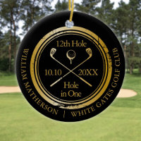 Schwarz-Gold-Golf-Hole in einem Retro-Personalisie