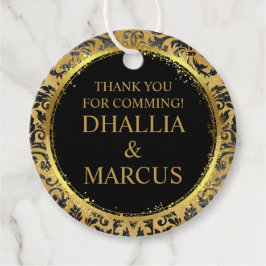 Schwarz-Gold-Goth-Muster Geschenkanhänger