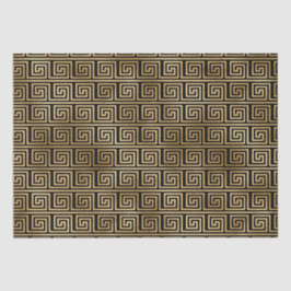 Schwarz-Gold-Griechisches Schlüsselmuster Seidenpapier