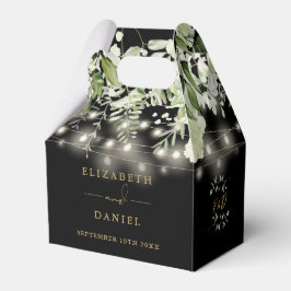 Schwarz-Gold-Grün-Lichter Hochzeit Geschenkschachtel