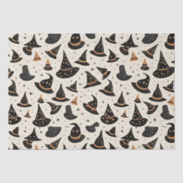 Schwarz-Gold-Hexe-Hasenstars-Creme Halloween Seidenpapier