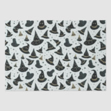Schwarz-Gold-Hexe-Hats-Sterne-Grünes Halloween