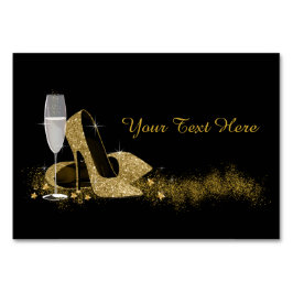 Schwarz-Gold-High-Heel-Shoe Tischnummer