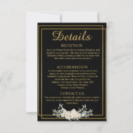 Schwarz-Gold-Hochzeitskarte Einladung