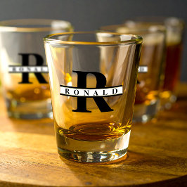 Schwarz/Gold-ID613 für dickes, feines Monogramm Schnapsglas