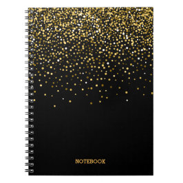 Schwarz-Gold-Imitate-Glitzer-Staub-Notebook Notizblock