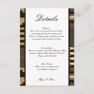 Schwarz - Gold Kente (weiß) Begleitkarte