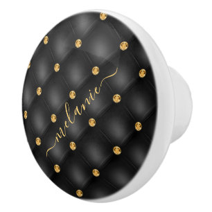 Schwarz-Gold-Keramik-Knoblauch mit Individuelle Na Keramikknauf