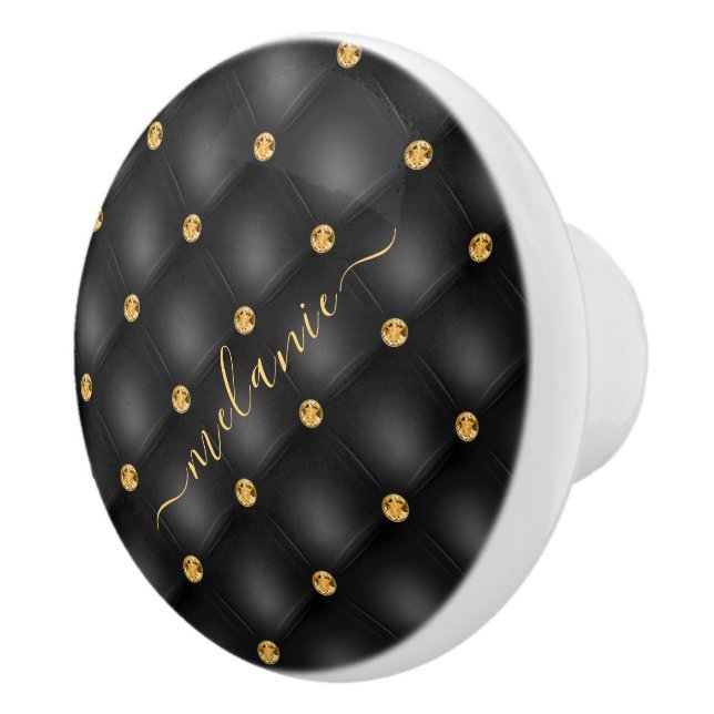 Schwarz-Gold-Keramik-Knoblauch mit Individuelle Na Keramikknauf (Rechts)