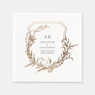 Schwarz-Gold-Klassiker Hochzeit Serviette