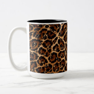 Schwarz-Gold-Kristall-Tiger-Muster Zweifarbige Tasse