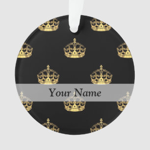 Schwarz-Gold-Kronenmuster Ornament