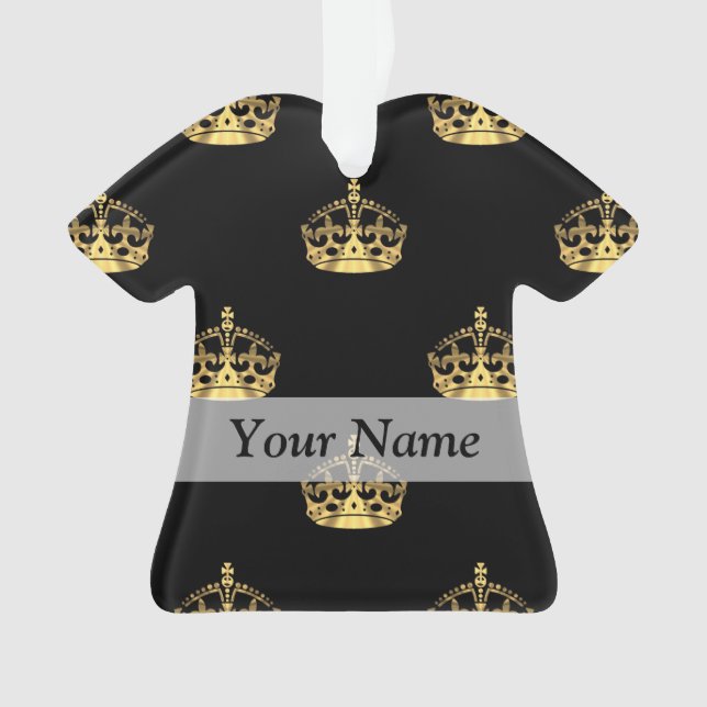 Schwarz-Gold-Kronenmuster Ornament (Vorderseite)