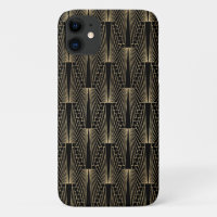 Schwarz-Gold-Kunst-Deko-Muster