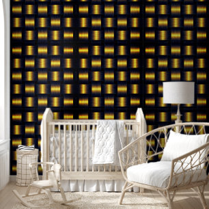 Schwarz-Gold-Lattice-Design Tapete