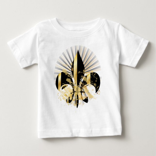 Schwarz-Gold-Lilie Baby T-shirt (Vorderseite)