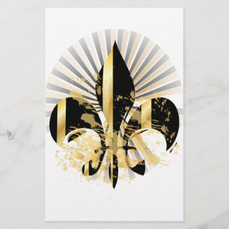 Schwarz-Gold-Lilie Briefpapier