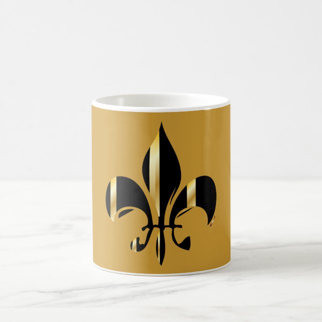 Schwarz-Gold-Lilie Kaffeetasse (Mittel)