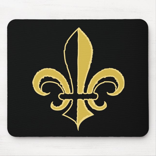 Schwarz-Gold-Lilie Mousepad (Vorne)