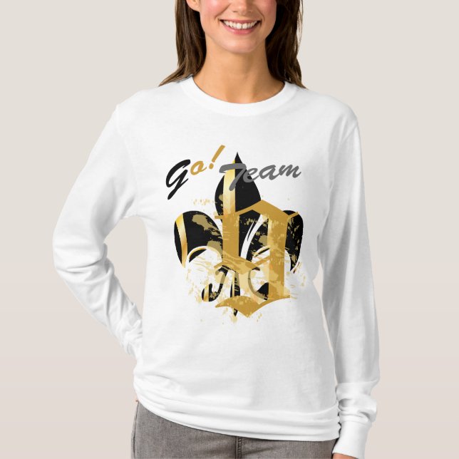 Schwarz-Gold-Lilie T-Shirt (Vorderseite)