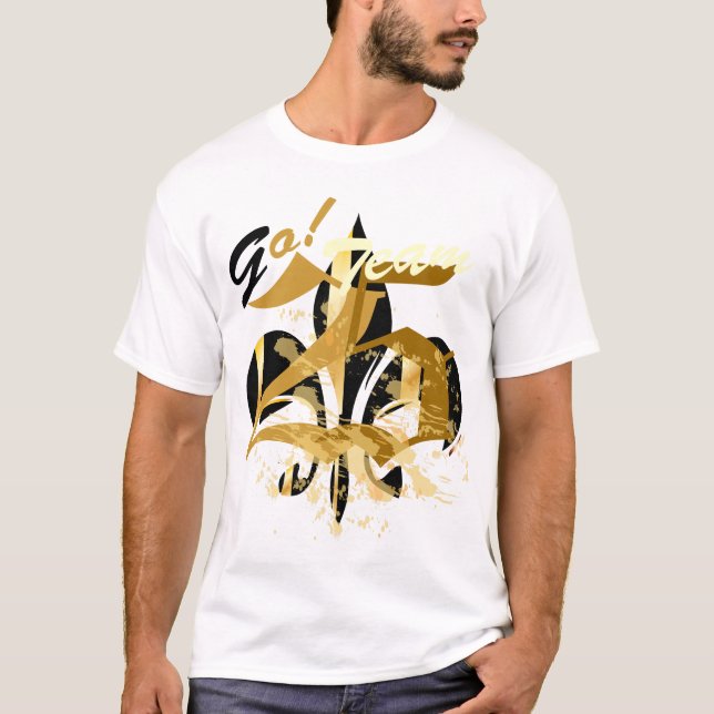 Schwarz-Gold-Lilie T-Shirt (Vorderseite)