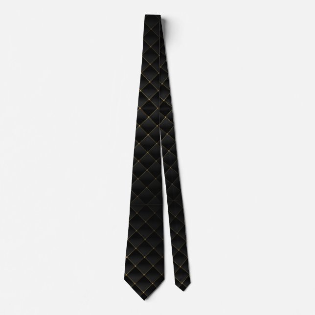 Schwarz-Gold-Luxus-Diamant Krawatte (Vorderseite)