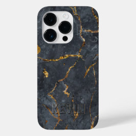 Schwarz-Gold-Luxus-Marmorstruktur Case-Mate iPhone 14 Pro Hülle