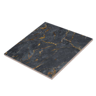 Schwarz-Gold-Luxus-Marmorstruktur Fliese