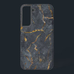 Schwarz-Gold-Luxus-Marmorstruktur Samsung Galaxy Hülle<br><div class="desc">Imitate aus schwarzem und goldfarbenem Marmor. Optionales Monogramm.</div>