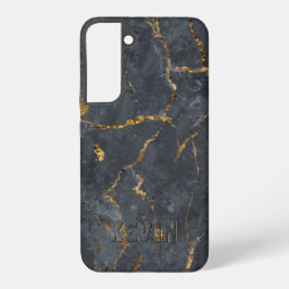 Schwarz-Gold-Luxus-Marmorstruktur Samsung Galaxy Hülle