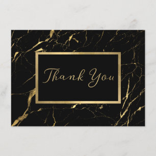 Schwarz-Gold-Marmor-Designer Vielen Dank für Ihre  Dankeskarte