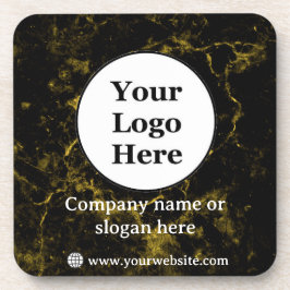 Schwarz-Gold-Marmor Getränkeuntersetzer