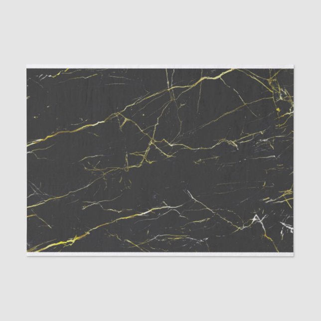 Schwarz-Gold-Marmor Seidenpapier (Vorderseite)