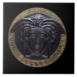 Schwarz-Gold-Medusa-Mauer mit griechischem Schlüss Fliese