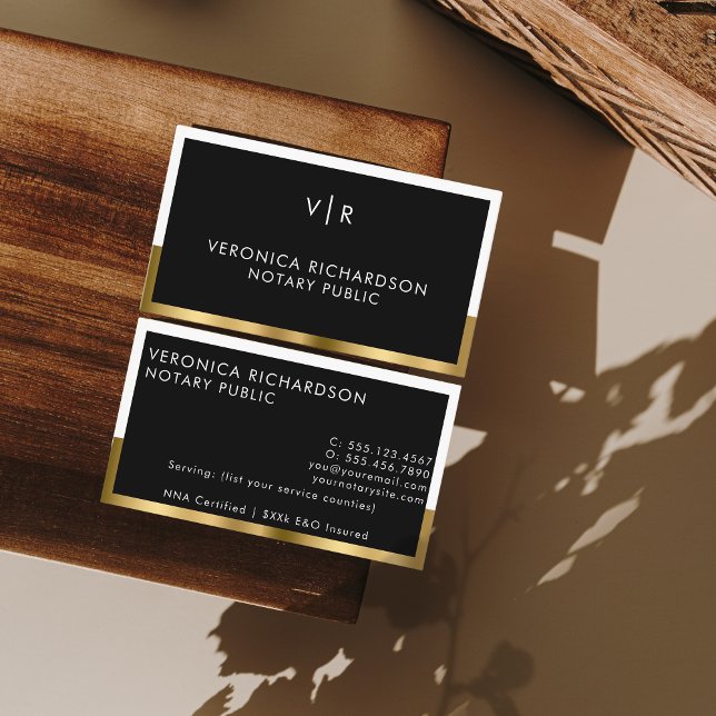 Schwarz & Gold Minimal Saubere Kontemporäre Luxus  Visitenkarte (Von Creator hochgeladen)