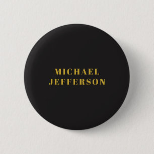 Schwarz & Gold Minimalist Schlicht Modern Eigener  Button