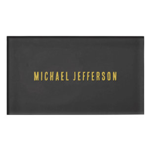 Schwarz & Gold Minimalist Schlicht Modern Eigener Namenschild