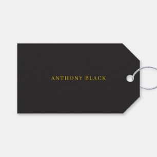 Schwarz & Gold Minimalistisch Elegant Eigener Name Geschenkanhänger