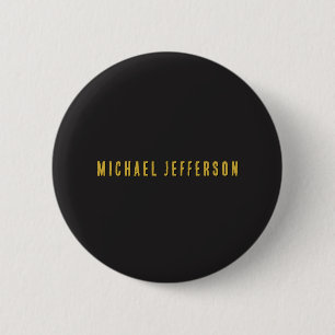 Schwarz & Gold Minimalistisch Schlicht Modern Eige Button