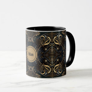 Schwarz-Gold-Mittelalter Tasse