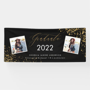 Schwarz + Gold, modernes Drehbuch, Multi-Foto-Absc Banner