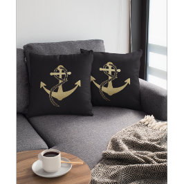 Schwarz & Gold Modernes Kissen