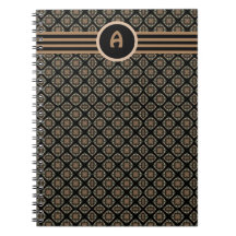 Schwarz & Gold Modernes, klassisches Monogramm-Mus